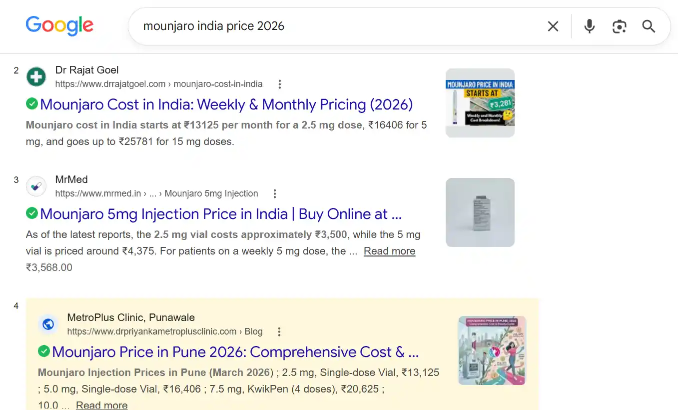 Mounjaro India Price 2026