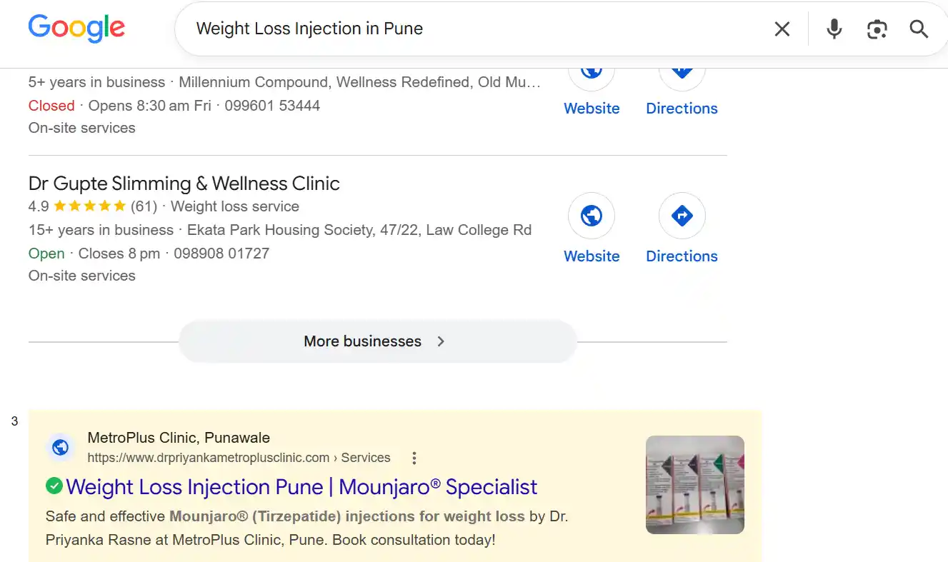 Weight Loss Injection in Pune SERP